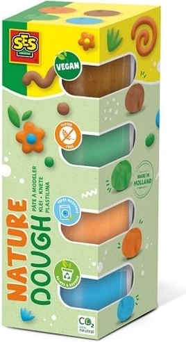 SES Pâte à modeler Nature 4 × 90 g