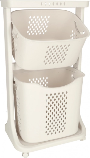 Two-tier mobile organizer for laundry and toys