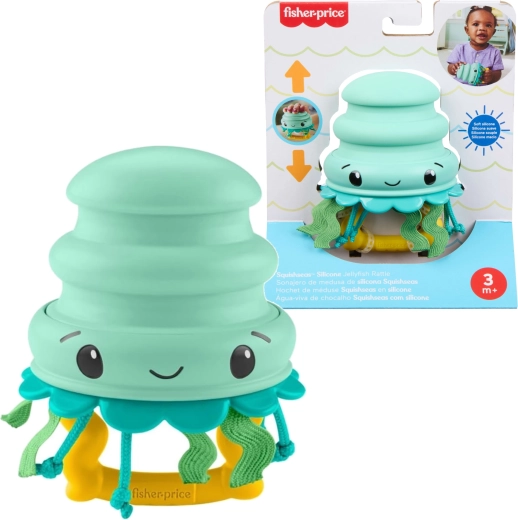 Sensorische rammelaar kwal met siliconen veer FISHER-PRICE