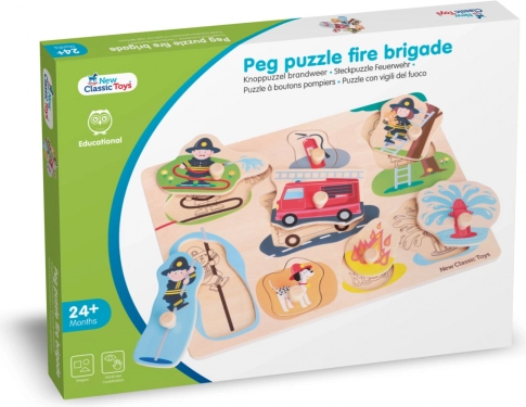 Wooden Insert Puzzle Firefighters - 8 pcs
