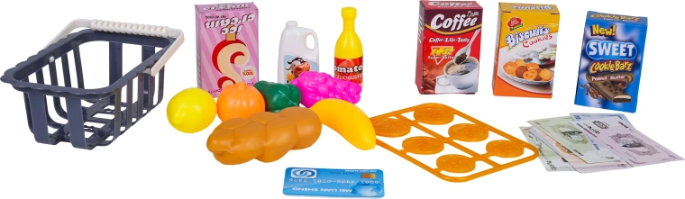 Mandje en etenswaren voor rollenspel