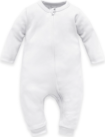 Combinaison bébé Pinokio zippée sans pieds Lovely Day blanc uni, taille 62