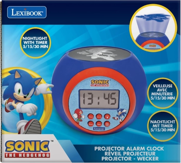 Lexibook Sonic Kids' Alarm Clock with Ceiling Projector