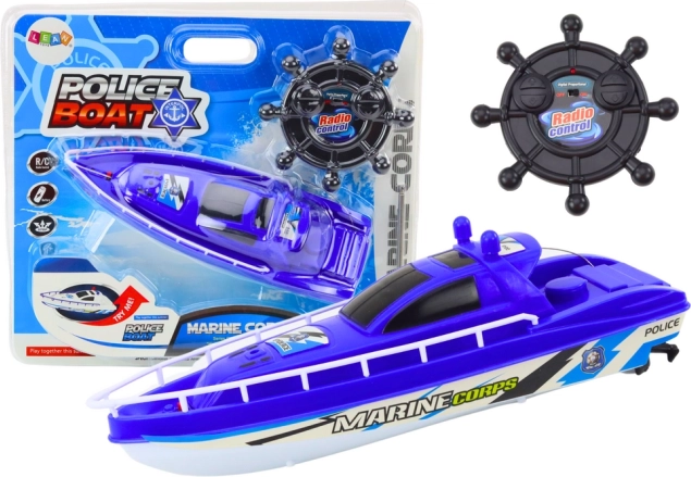 Polizei-RC-Boot 27 MHz – blau