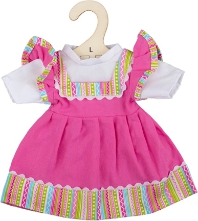 Bigjigs Toys robe pour poupée avec bordure rayée – Rose