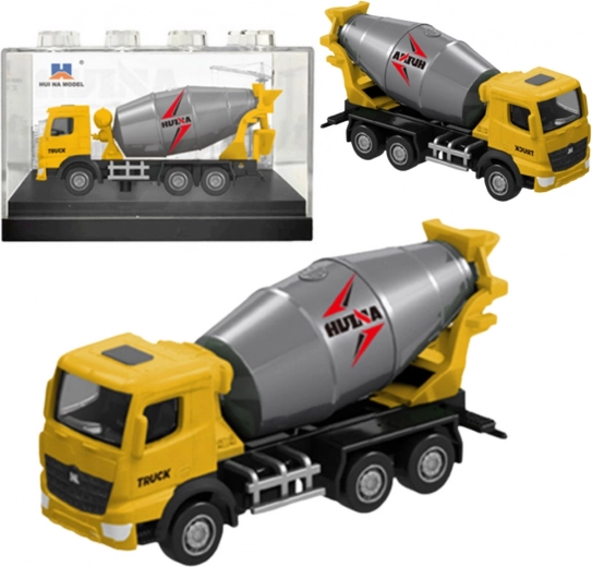 Collectible Huina Concrete Mixer Model Yellow 1:80