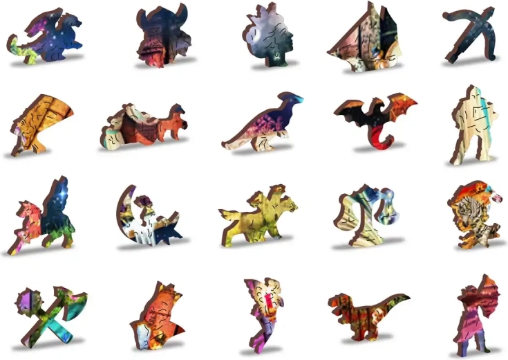 Unieke houten stukjes met fantasievormen