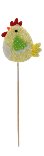 Poule de Pâques sur pique – décoration pour pots de fleurs et compositions (assortiment de couleurs)