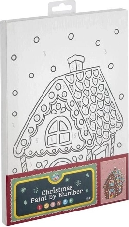 CCG XMAS schilderen op nummer op canvas – peperkoekhuisje 30 × 19 cm