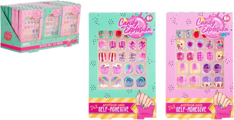 Create It! Candy faux ongles colorés autocollants
