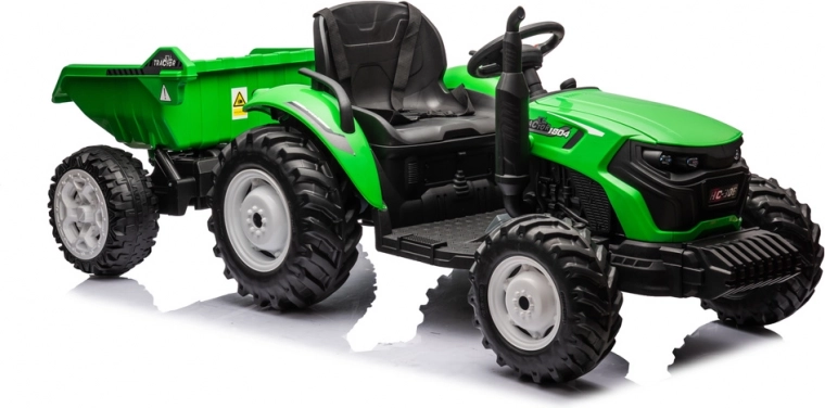 Accutrekker met aanhanger 24V lichtgroen