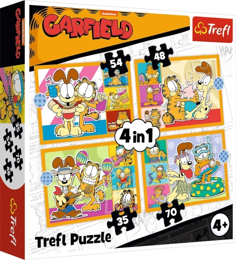 Puzzle TREFL Garfield houdt van lasagne 4-in-1