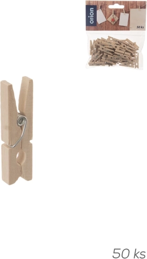 Decorative mini wooden clothespins, 50 pcs
