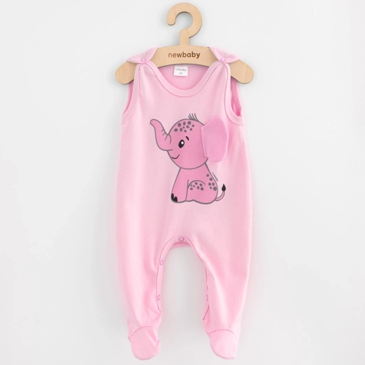Grenouillère en coton pour bébé New Baby Happy Elephant rose