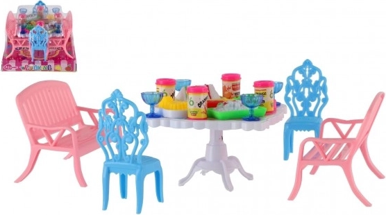 Ensemble de mobilier de salle à manger pour poupées avec accessoires