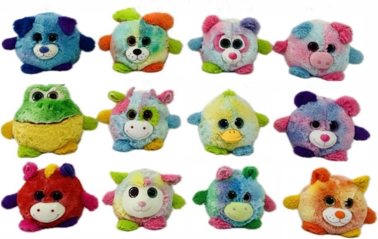 Boule en peluche aux grands yeux 19 cm