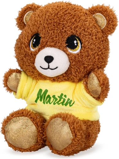 Ours en peluche 17 cm avec t-shirt imprimé
