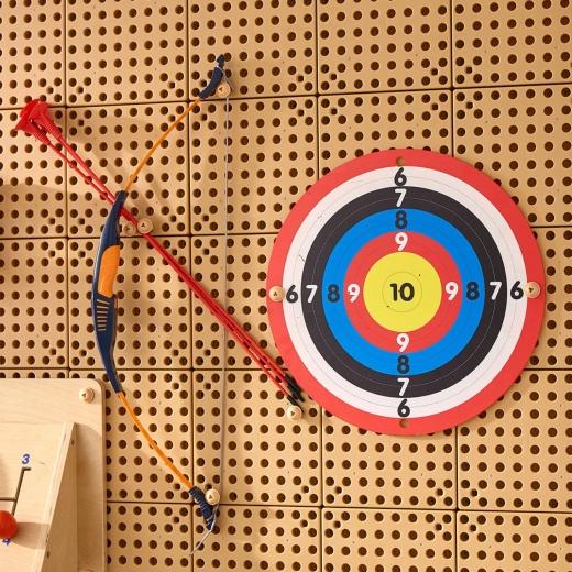 Colorful target with clear 6–10 scoring
