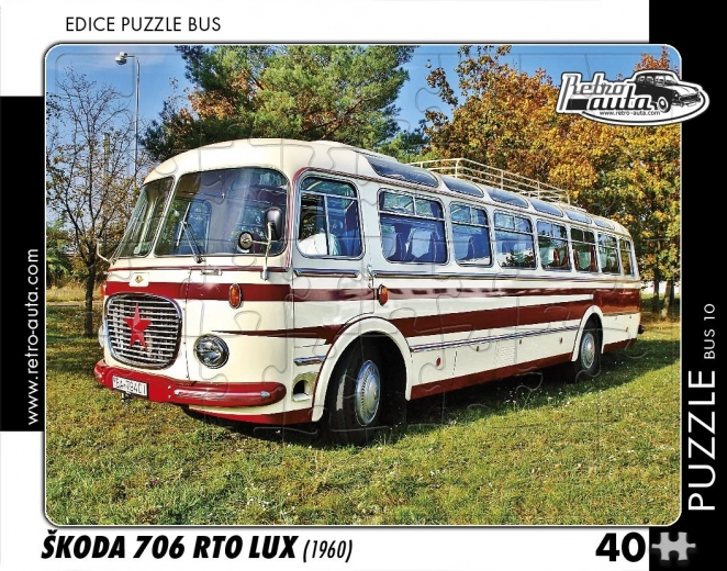 RETRO-AUTO Puzzel BUS Škoda 706 RTO LUX (1960) 40 stukjes