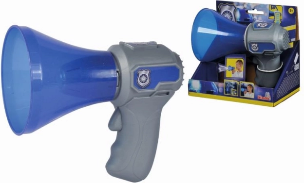Politiewerf megafon voor kinderen met sirene en stemverandering 16 cm