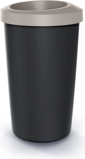 Compacta R Drop Trash Can 35 l – recycled plastic, light brown lid