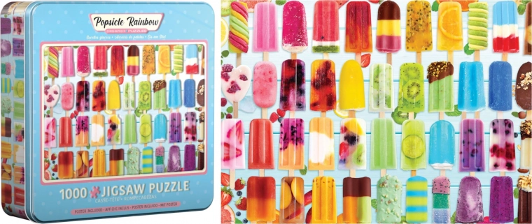 EUROGRAPHICS Puzzel Regenboogijsje 1000 stukjes in blikken doos