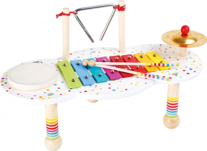 houten muziektafeltje SMALL FOOT met stippen