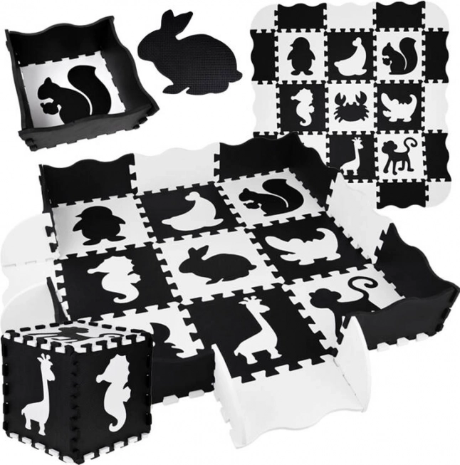 Foam Puzzle – High-Contrast Animal Play Mat 120 × 120 cm