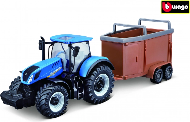 Tracteur New Holland avec remorque pour chevaux