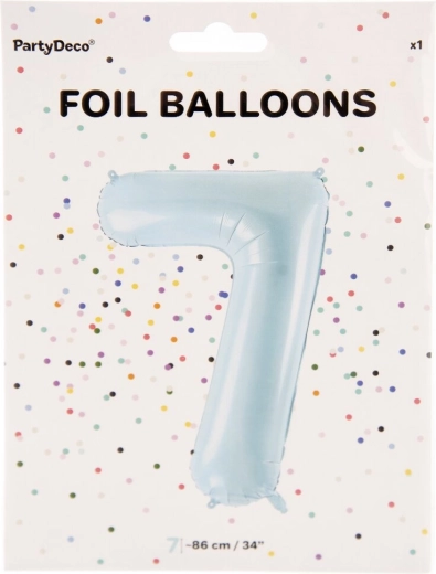 Blue foil balloon number 7, 86 cm