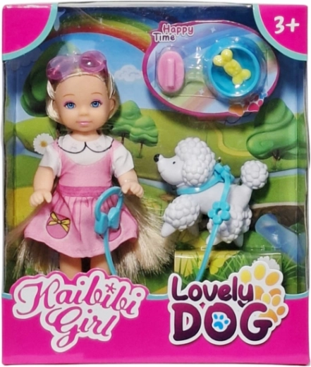 Poupée avec chien et accessoires