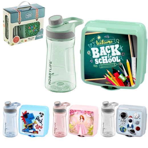 Snack box and 530 ml water bottle set HOBBYLIFE