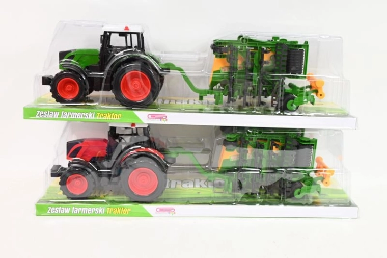 Kindertractor met landbouwmachine