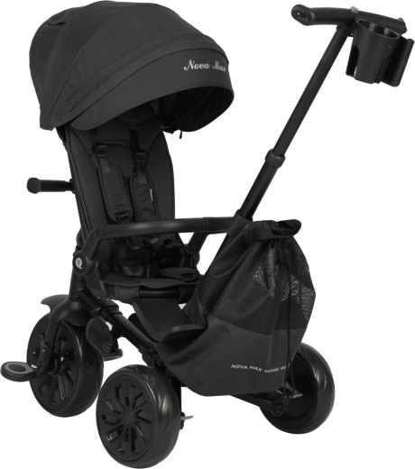 Comfort on walks: rotating seat, footrests, and canopy