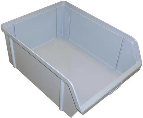Afgeschuinde opbergbox 150 × 100 × 70 mm, 3 kg, grijs, kunststof