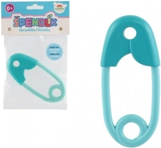 Hochet turquoise en plastique pour bébés en forme d'épingle