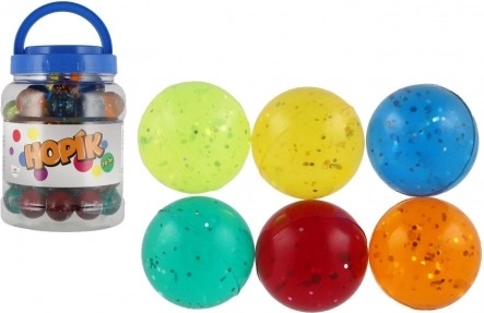 Kleurrijke stuiterbal met glitter