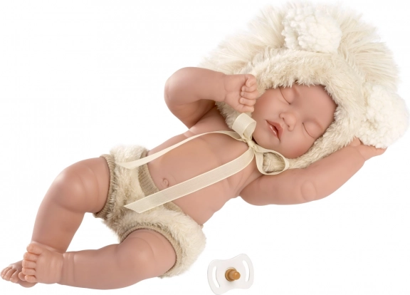 Llorens pasgeboren realistische baby - slapende meisje met volledig vinyl lichaam - 31 cm