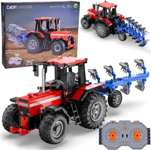 RC Tractor with Plow Building Set 1:17, 1675 pieces