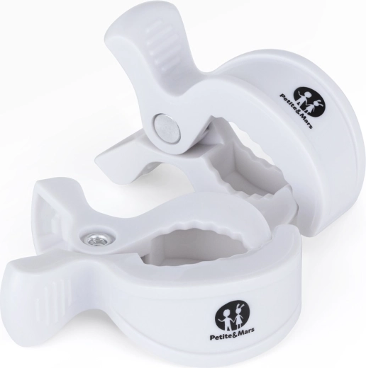 Petite&Mars stroller clips Peg, 2 pcs, white