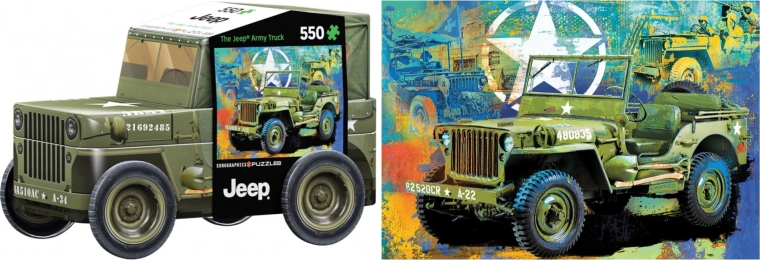 Eurographics puzzel in een blikken doos Militaire jeep 550 stukjes