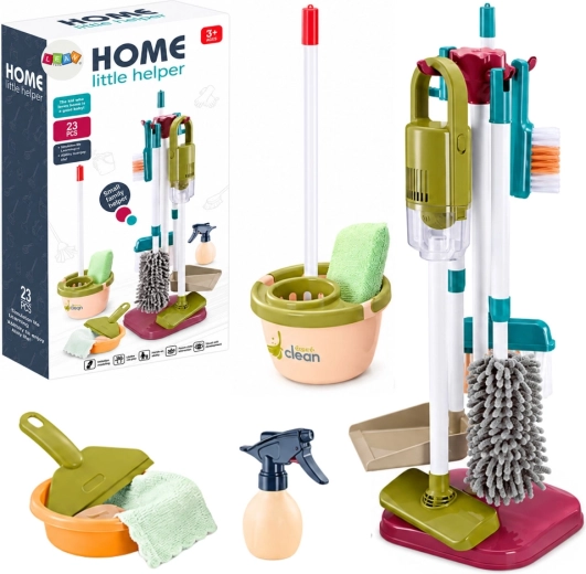 Children’s cleaning set with vacuum, mop and stand (23 pieces)