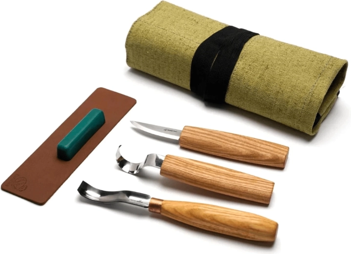 BeaverCraft spoon carving set with leather strop