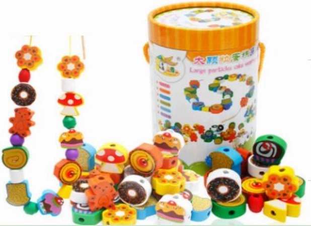 Wooden Bead Cookies 70 pcs – Zrób To Sam Creative Set