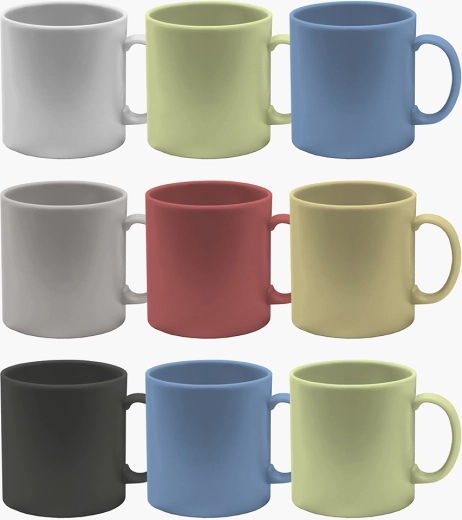 Small smooth plastic mug 220 ml, assorted colors