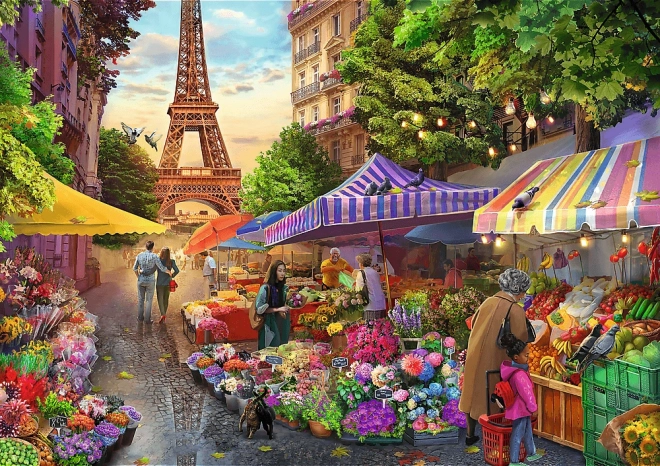 Puzzle TREFL Premium Plus Tea Time Marché aux fleurs 1000 pièces