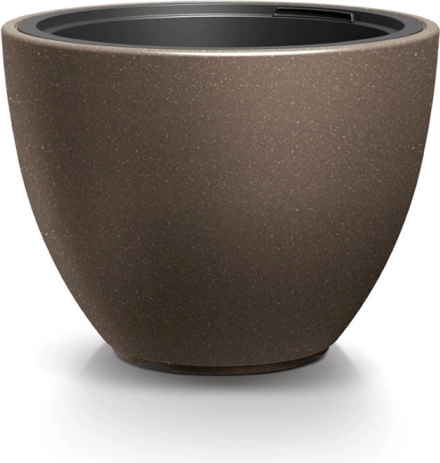 Planter with Insert HEOS Eco Wood, Coffee, Diameter 46.9 cm