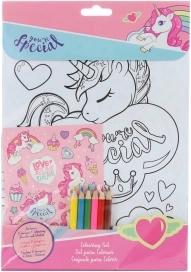 Coffret de coloriages et d'autocollants Licorne