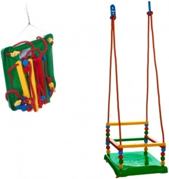 Kunststof schommel met veiligheidsrand 35 × 34 cm, draagvermogen 40 kg – Groen