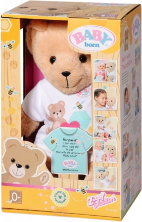 Teddy BABY Born in White Outfit